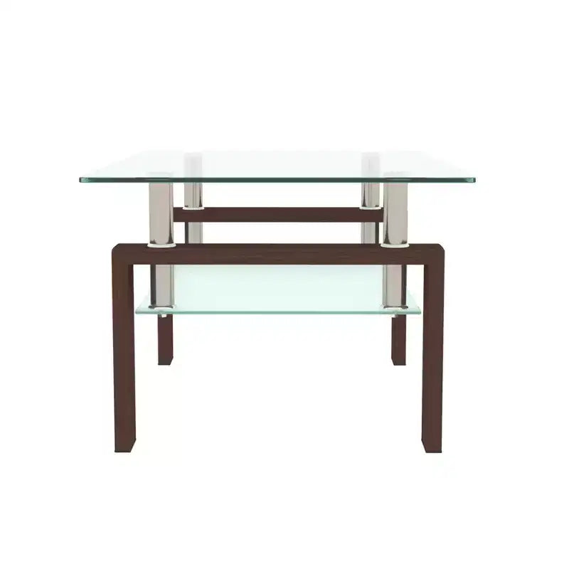 Jolie petite marque de jouets Table basse rectangulaire en verre, Table basse transparente, Tables d'appoint centrales modernes pour salon, Meubles de salon