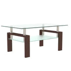 Jolie petite marque de jouets Table basse rectangulaire en verre, Table basse transparente, Tables d'appoint centrales modernes pour salon, Meubles de salon