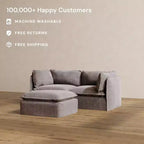 Canapé 2 places modulaire lavable Anabei + Pouf | Assise Memorix+ et oreiller profilé