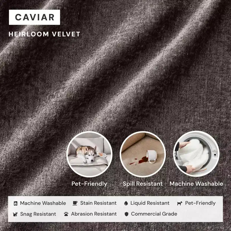 Canapé 2 places modulaire lavable Anabei + Pouf | Assise Memorix+ et oreiller profilé
