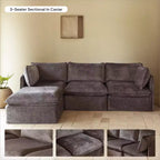Canapé 2 places modulaire lavable Anabei + Pouf | Assise Memorix+ et oreiller profilé