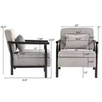 Fauteuil d'appoint rembourré GDFStudio Joule de style moderne du milieu du siècle avec siège de rangement et oreiller