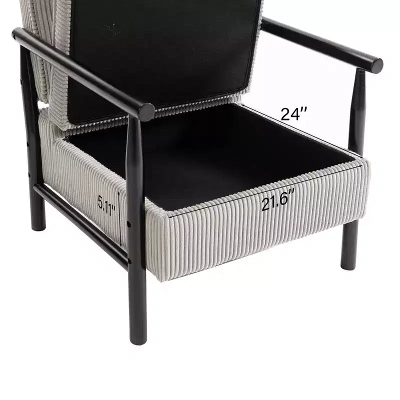 Fauteuil d'appoint rembourré GDFStudio Joule de style moderne du milieu du siècle avec siège de rangement et oreiller