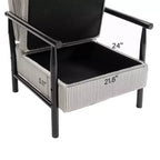 Fauteuil d'appoint rembourré GDFStudio Joule de style moderne du milieu du siècle avec siège de rangement et oreiller
