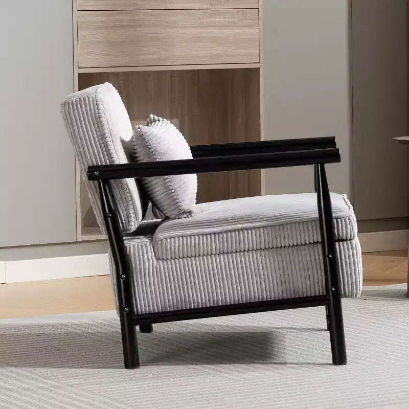 Fauteuil d'appoint rembourré GDFStudio Joule de style moderne du milieu du siècle avec siège de rangement et oreiller