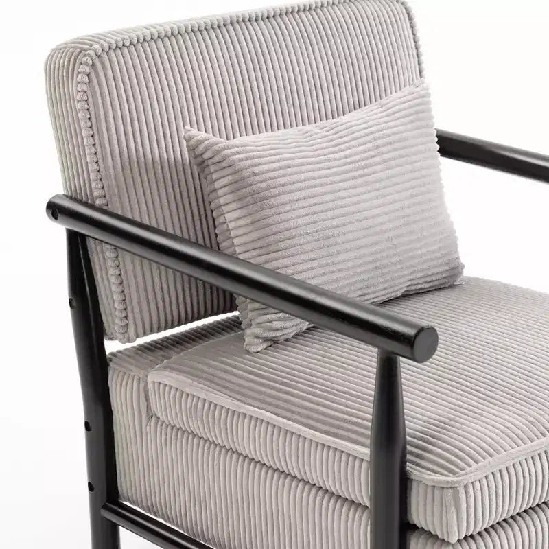 Fauteuil d'appoint rembourré GDFStudio Joule de style moderne du milieu du siècle avec siège de rangement et oreiller