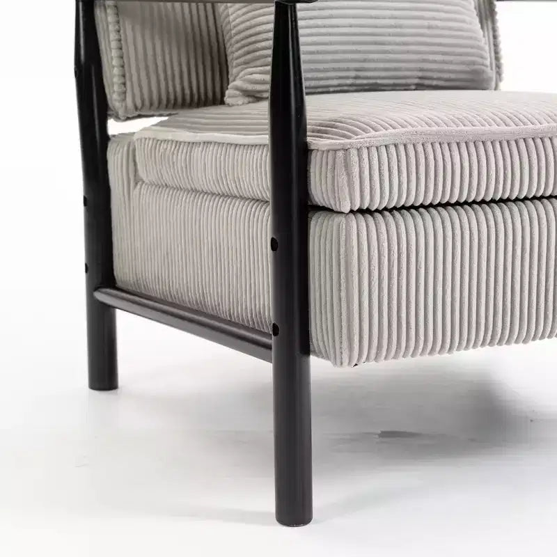 Fauteuil d'appoint rembourré GDFStudio Joule de style moderne du milieu du siècle avec siège de rangement et oreiller