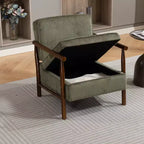 Fauteuil d'appoint rembourré GDFStudio Joule de style moderne du milieu du siècle avec siège de rangement et oreiller