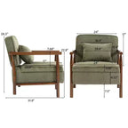 Fauteuil d'appoint rembourré GDFStudio Joule de style moderne du milieu du siècle avec siège de rangement et oreiller