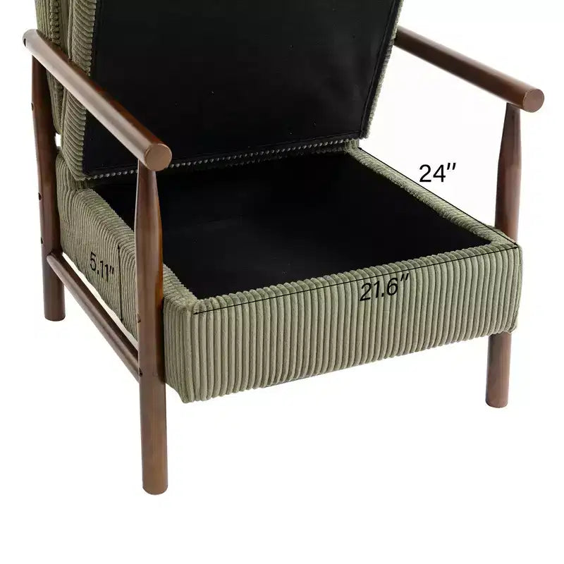 Fauteuil d'appoint rembourré GDFStudio Joule de style moderne du milieu du siècle avec siège de rangement et oreiller