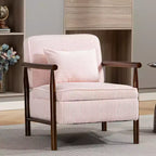Fauteuil d'appoint rembourré GDFStudio Joule de style moderne du milieu du siècle avec siège de rangement et oreiller