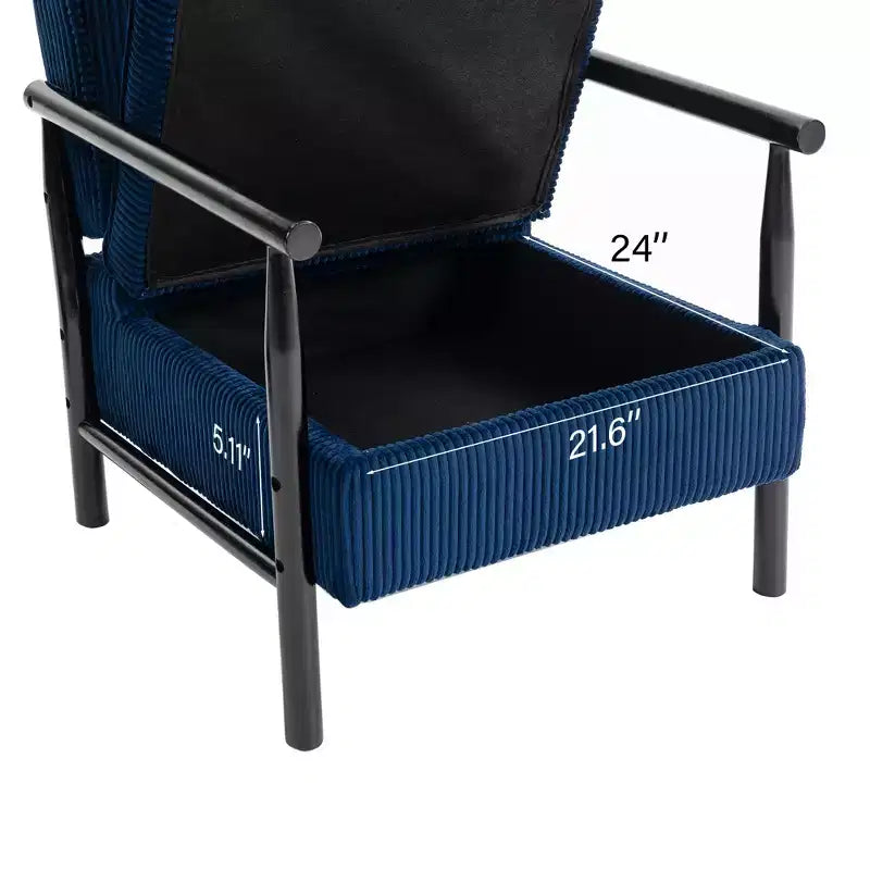 Fauteuil d'appoint rembourré GDFStudio Joule de style moderne du milieu du siècle avec siège de rangement et oreiller