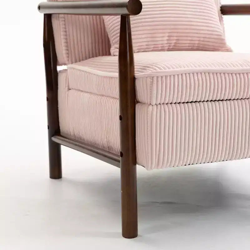 Fauteuil d'appoint rembourré GDFStudio Joule de style moderne du milieu du siècle avec siège de rangement et oreiller
