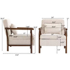 Fauteuil d'appoint rembourré GDFStudio Joule de style moderne du milieu du siècle avec siège de rangement et oreiller