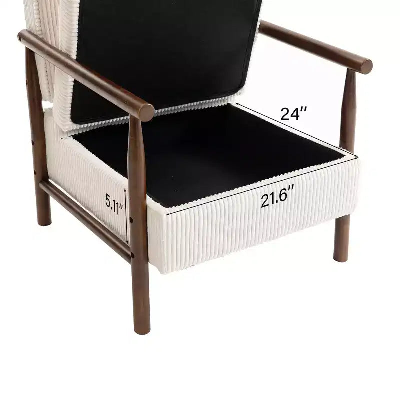 Fauteuil d'appoint rembourré GDFStudio Joule de style moderne du milieu du siècle avec siège de rangement et oreiller