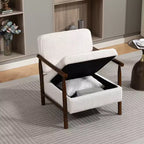 Fauteuil d'appoint rembourré GDFStudio Joule de style moderne du milieu du siècle avec siège de rangement et oreiller