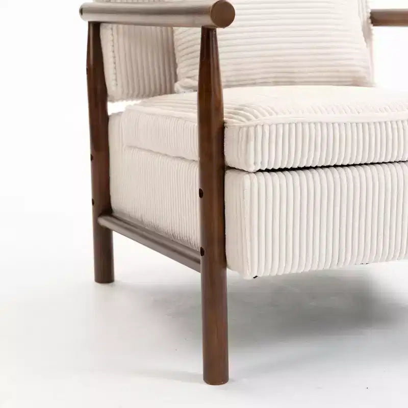 Fauteuil d'appoint rembourré GDFStudio Joule de style moderne du milieu du siècle avec siège de rangement et oreiller