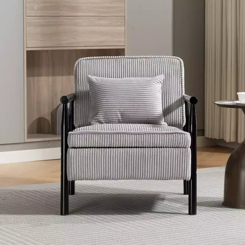 Fauteuil d'appoint rembourré GDFStudio Joule de style moderne du milieu du siècle avec siège de rangement et oreiller