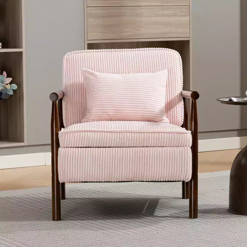 Fauteuil d'appoint rembourré GDFStudio Joule de style moderne du milieu du siècle avec siège de rangement et oreiller