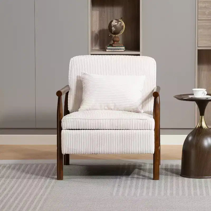 Fauteuil d'appoint rembourré GDFStudio Joule de style moderne du milieu du siècle avec siège de rangement et oreiller