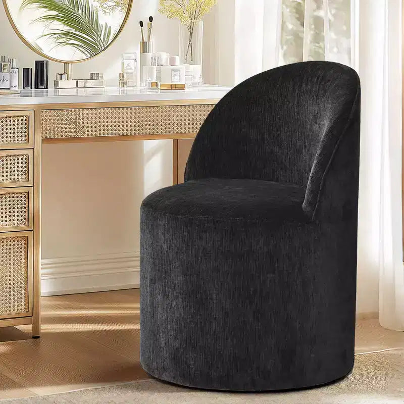 Fauteuil d'appoint pivotant moderne en chenille avec roulettes, fauteuil roulant sans accoudoirs pour salon, chambre ou bureau à domicile - Panipeachy