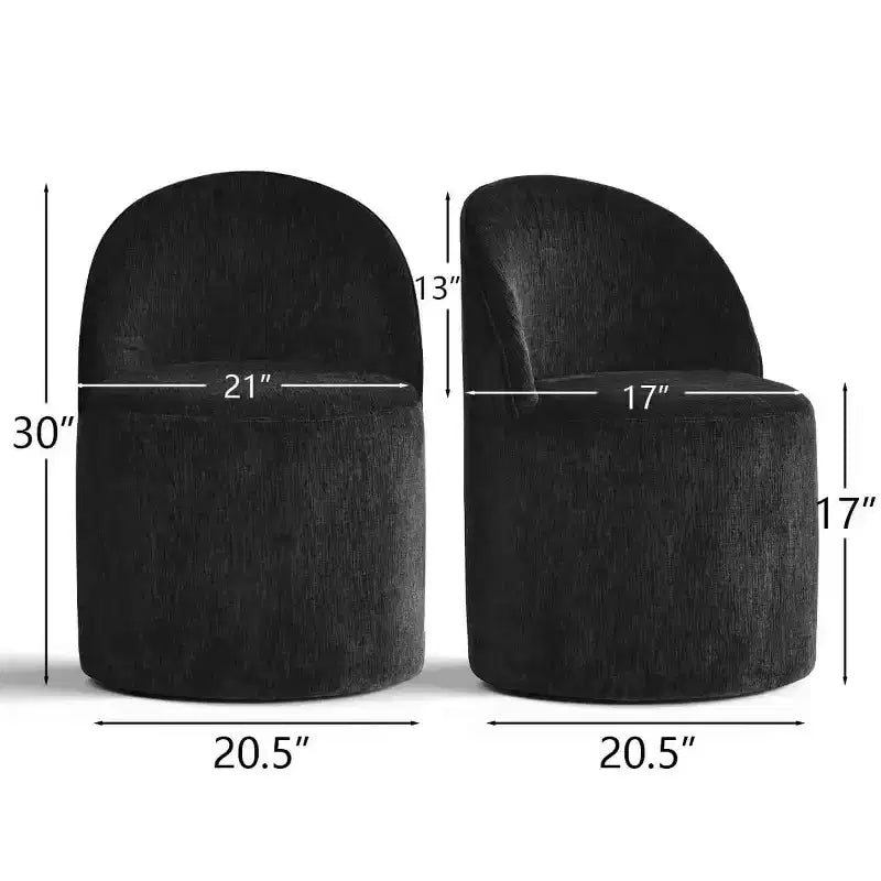 Fauteuil d'appoint pivotant moderne en chenille avec roulettes, fauteuil roulant sans accoudoirs pour salon, chambre ou bureau à domicile - Panipeachy
