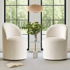 Fauteuil d'appoint pivotant moderne en chenille avec roulettes, fauteuil roulant sans accoudoirs pour salon, chambre ou bureau à domicile - Panipeachy