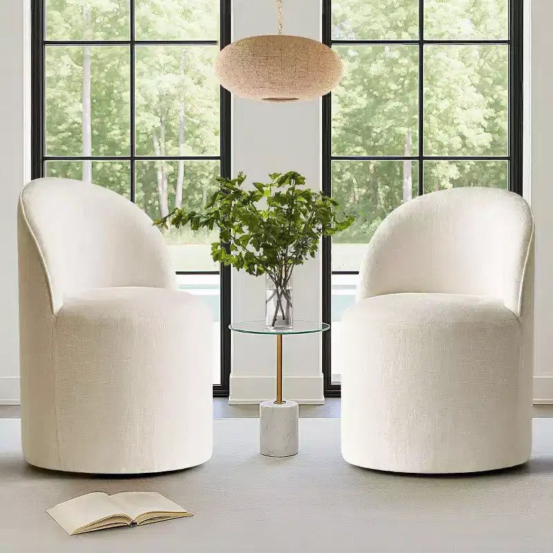 Fauteuil d'appoint pivotant moderne en chenille avec roulettes, fauteuil roulant sans accoudoirs pour salon, chambre ou bureau à domicile - Panipeachy