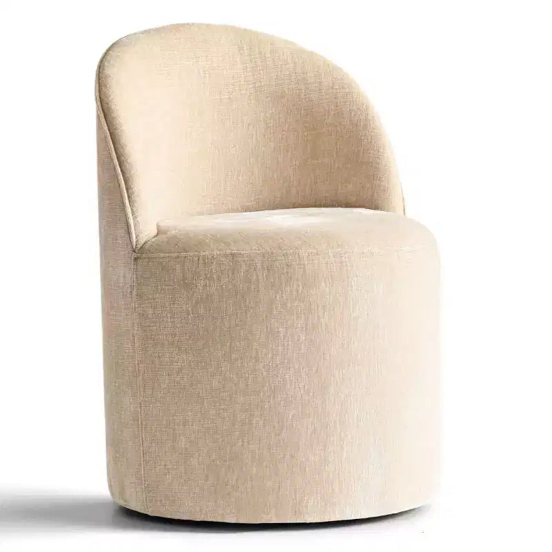 Fauteuil d'appoint pivotant moderne en chenille avec roulettes, fauteuil roulant sans accoudoirs pour salon, chambre ou bureau à domicile - Panipeachy