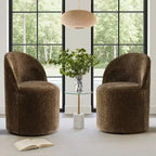 Fauteuil d'appoint pivotant moderne en chenille avec roulettes, fauteuil roulant sans accoudoirs pour salon, chambre ou bureau à domicile - Panipeachy