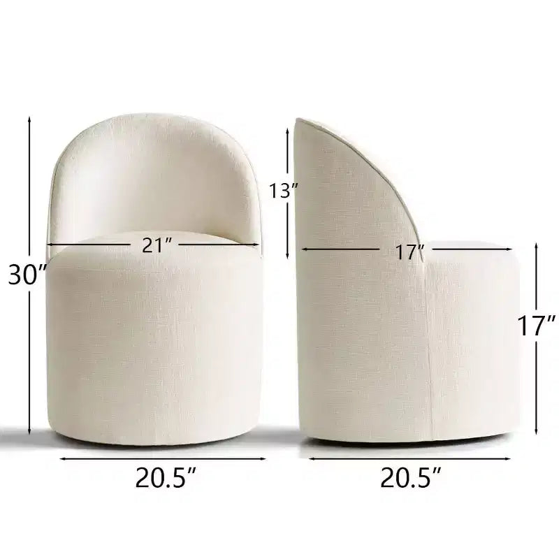 Fauteuil d'appoint pivotant moderne en chenille avec roulettes, fauteuil roulant sans accoudoirs pour salon, chambre ou bureau à domicile - Panipeachy