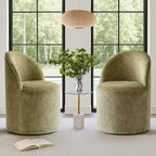 Fauteuil d'appoint pivotant moderne en chenille avec roulettes, fauteuil roulant sans accoudoirs pour salon, chambre ou bureau à domicile - Panipeachy