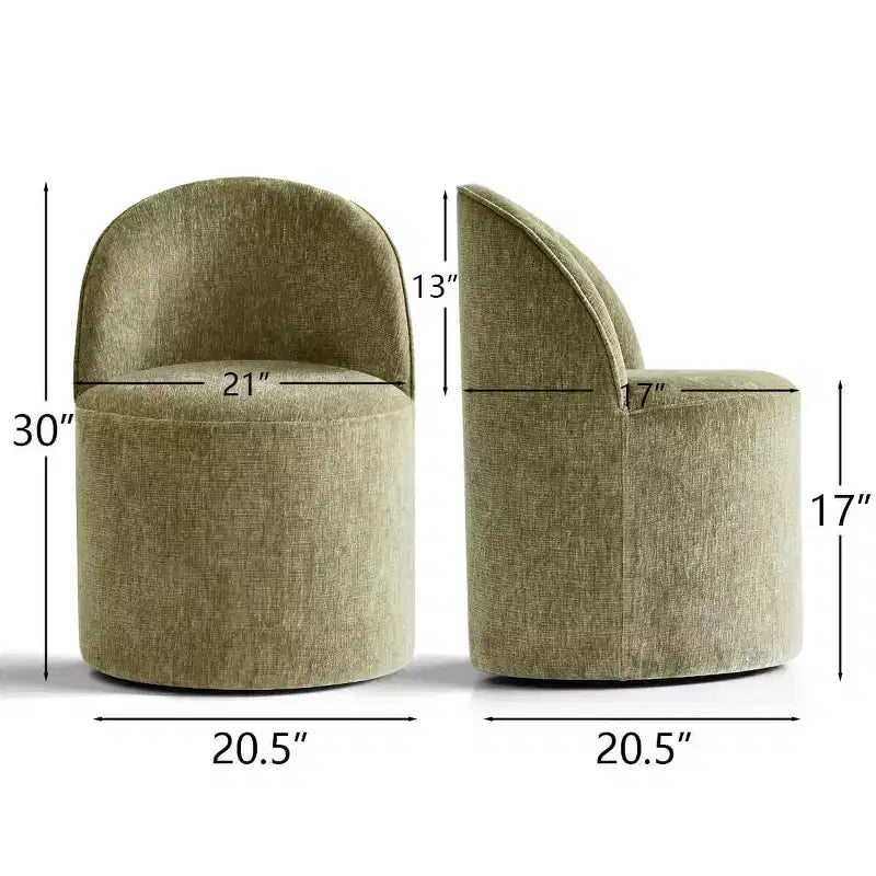 Fauteuil d'appoint pivotant moderne en chenille avec roulettes, fauteuil roulant sans accoudoirs pour salon, chambre ou bureau à domicile - Panipeachy