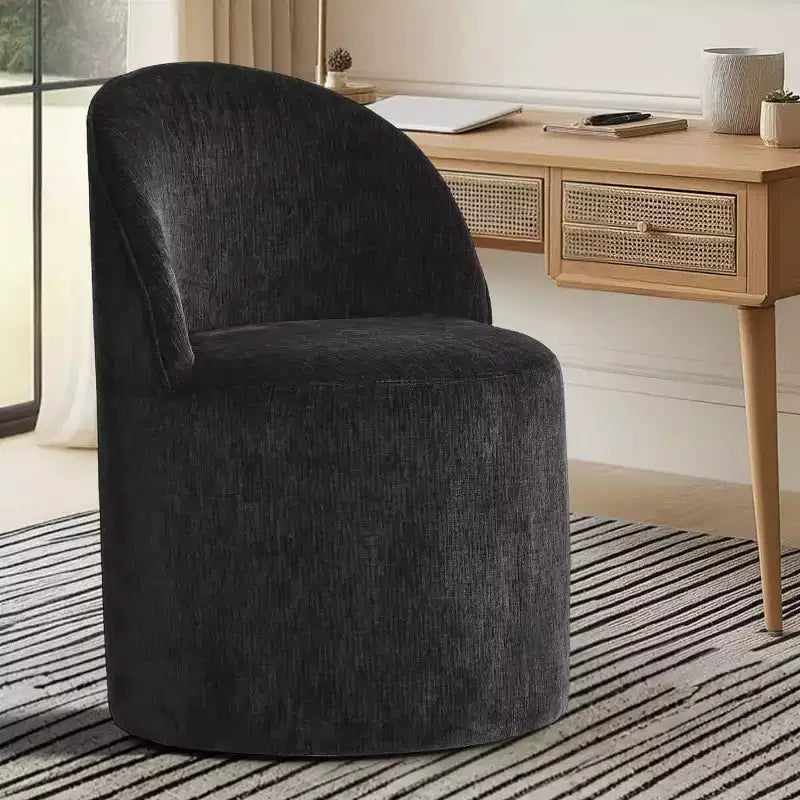 Fauteuil d'appoint pivotant moderne en chenille avec roulettes, fauteuil roulant sans accoudoirs pour salon, chambre ou bureau à domicile - Panipeachy