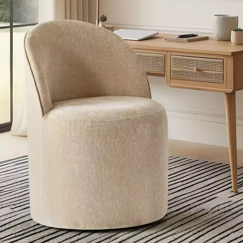 Fauteuil d'appoint pivotant moderne en chenille avec roulettes, fauteuil roulant sans accoudoirs pour salon, chambre ou bureau à domicile - Panipeachy