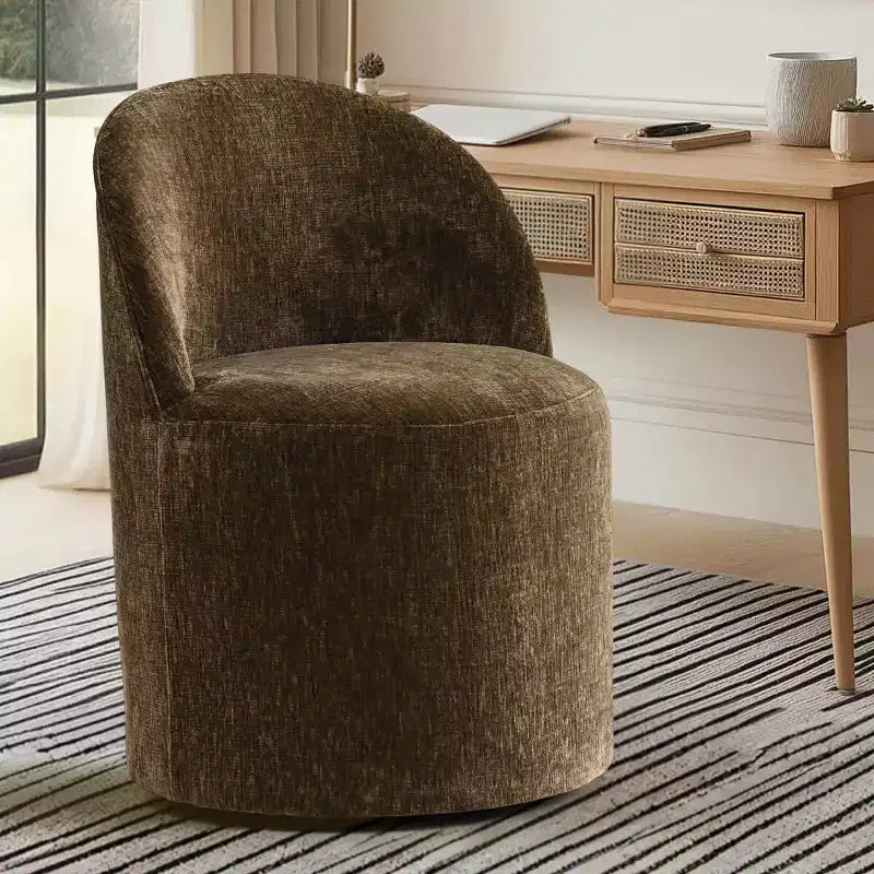 Fauteuil d'appoint pivotant moderne en chenille avec roulettes, fauteuil roulant sans accoudoirs pour salon, chambre ou bureau à domicile - Panipeachy