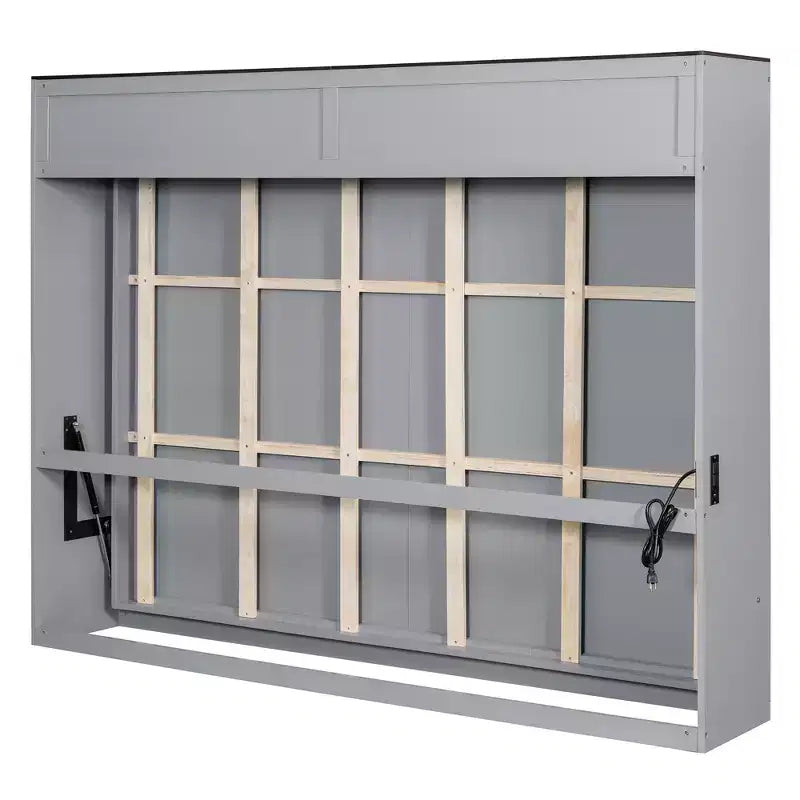 Lit escamotable Queen Size, Lit mural pliant avec prises électriques et ports USB pour chambre à coucher, petits appartements, gain de place - ModernLuxe