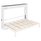 Lit escamotable Queen Size, Lit mural pliant avec prises électriques et ports USB pour chambre à coucher, petits appartements, gain de place - ModernLuxe