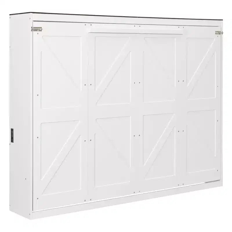 Lit escamotable Queen Size, Lit mural pliant avec prises électriques et ports USB pour chambre à coucher, petits appartements, gain de place - ModernLuxe