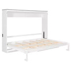 Lit escamotable Queen Size, Lit mural pliant avec prises électriques et ports USB pour chambre à coucher, petits appartements, gain de place - ModernLuxe