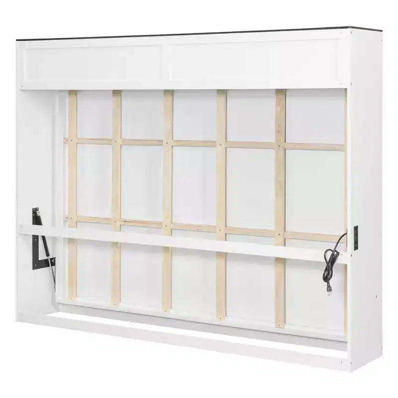 Lit escamotable Queen Size, Lit mural pliant avec prises électriques et ports USB pour chambre à coucher, petits appartements, gain de place - ModernLuxe