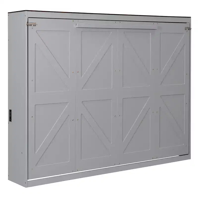 Lit escamotable Queen Size, Lit mural pliant avec prises électriques et ports USB pour chambre à coucher, petits appartements, gain de place - ModernLuxe