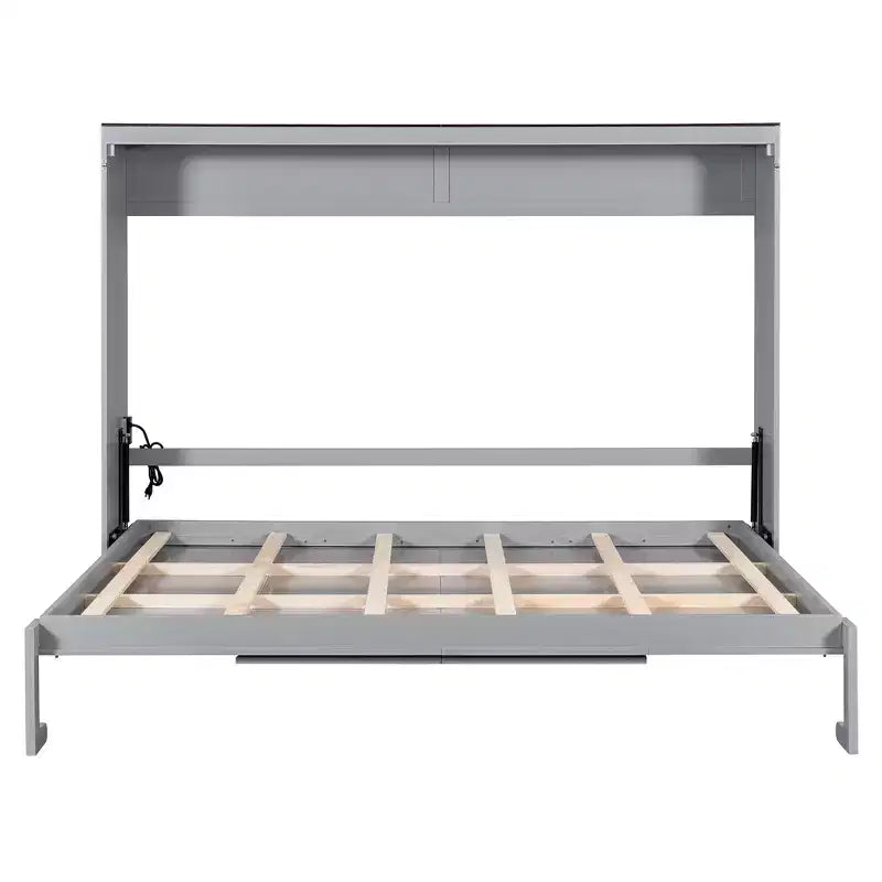 Lit escamotable Queen Size, Lit mural pliant avec prises électriques et ports USB pour chambre à coucher, petits appartements, gain de place - ModernLuxe