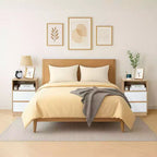 Karl Home 15.7In. White Nightstand with 2 Beveled Drawer (2 Pcs)