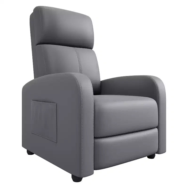 39.8 Fauteuil Inclinable pour Adultes, Fauteuil Relax Réglable en Cuir PU avec Dossier Haut, Poche Latérale, Siège Rembourré pour Salon et Home Cinéma