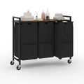 Laundry Sorter with Wheels and Removable Bags, 3-Bin Rolling Storage Cart with Shelf for Bedroom Bathroom Dorm, 33 Space-Saving Hamper