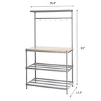 Design Ideas MeshWorks Étagère de rangement utilitaire en métal avec plateau en bois pour garage et cuisine, 89,9 x 44,9 x 160 cm, Blanc