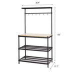 Design Ideas MeshWorks Étagère de rangement utilitaire en métal avec plateau en bois pour garage et cuisine, 89,9 x 44,9 x 160 cm, Blanc