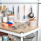 Design Ideas MeshWorks Étagère de rangement utilitaire en métal avec plateau en bois pour garage et cuisine, 89,9 x 44,9 x 160 cm, Blanc