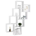 vidaXL Étagère murale Blanc Bois d'ingénierie Courte, haute Montage mural